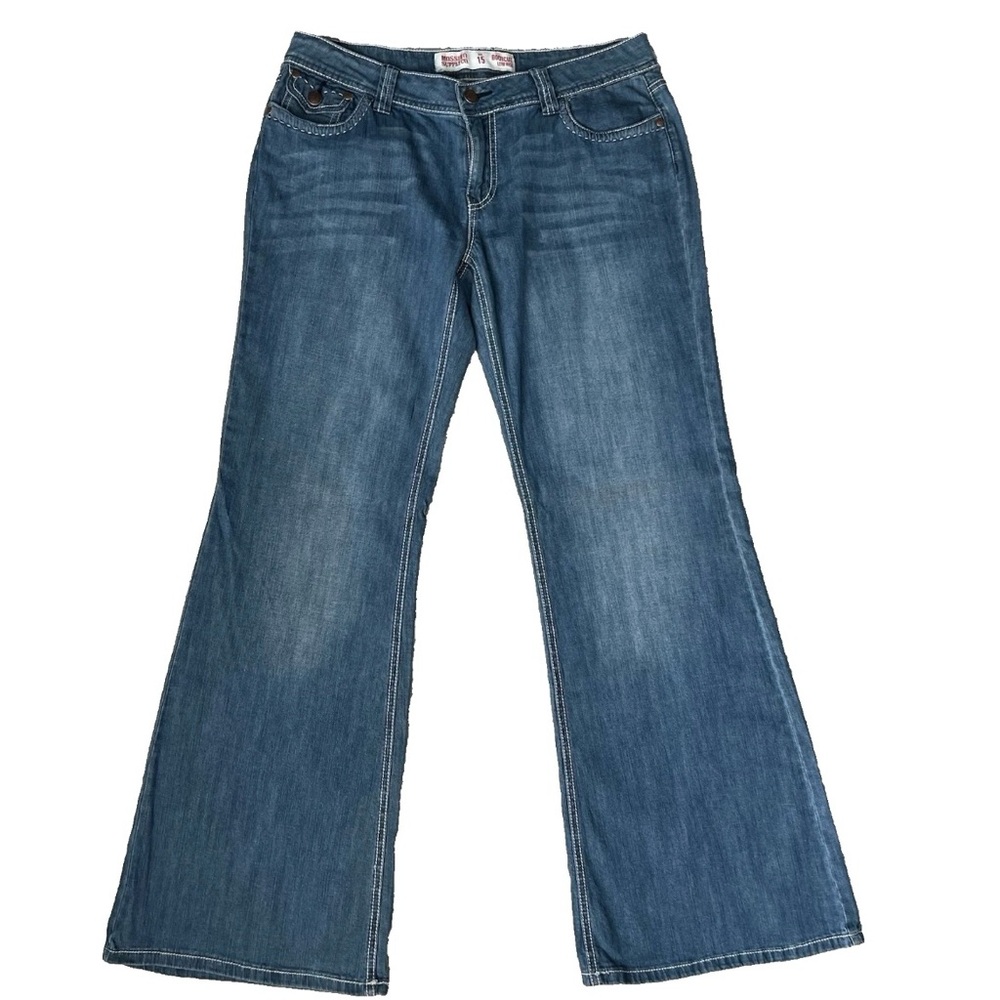 Mossimo Supply Co Size 15 Low Rise Bootcut Flare Jeans Flap Pockets Y2K Western